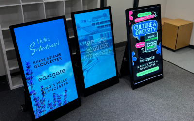 Investment in new digital screens at King’s Walk and Eastgate offers Gloucester’s charities and community groups a free showcasing opportunity
