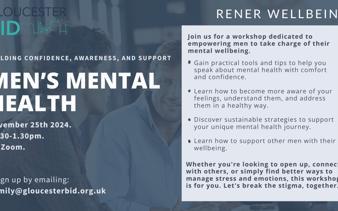 Men’s Mental Health Workshop 25th November 2024 12:30